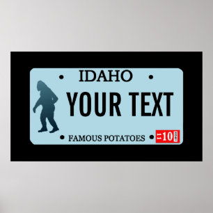 Póster Placa de licencia de Idaho Sasquatch