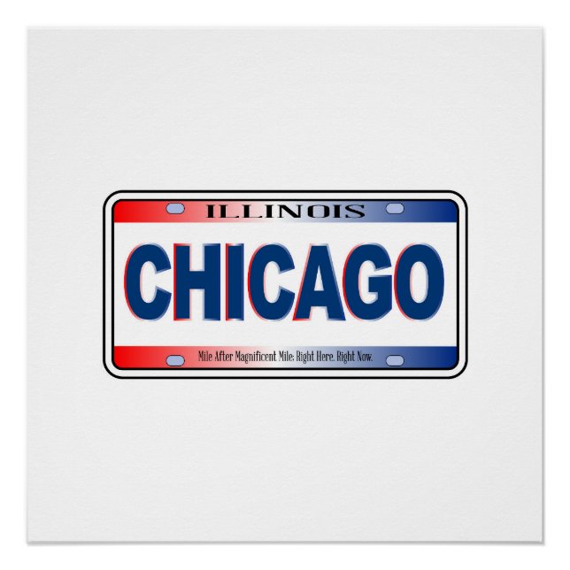Póster Placa de Licencia Estatal de Illinois Chicago City