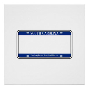 Póster Placa de licencia estatal en blanco de Carolina de