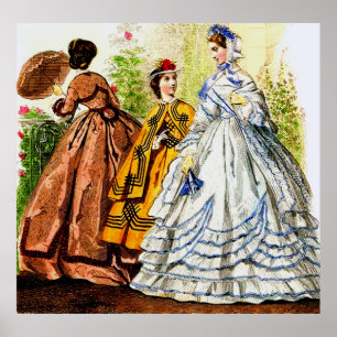 Póster Placa de moda de 1863 Journal Des Jeunes Personnes