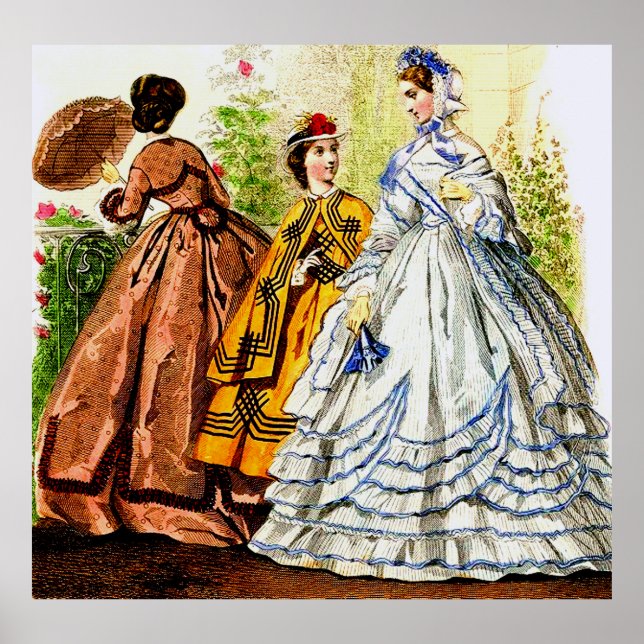 Póster Placa de moda de 1863 Journal Des Jeunes Personnes (Frente)