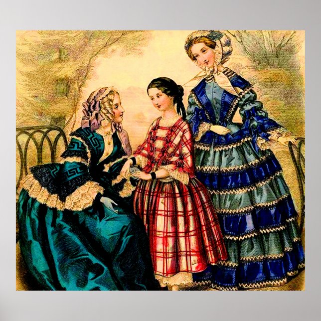 Póster Placa de moda francesa de 1852 (Frente)