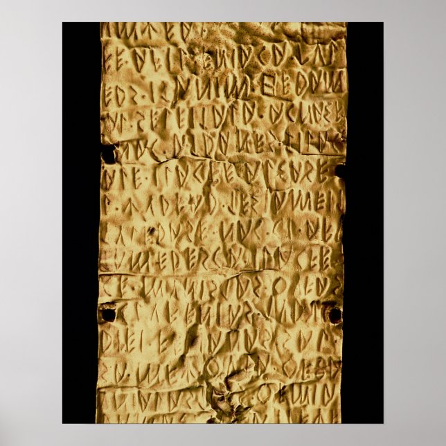 Póster Placa de oro con inscripción "larga" en etrusco pa (Frente)