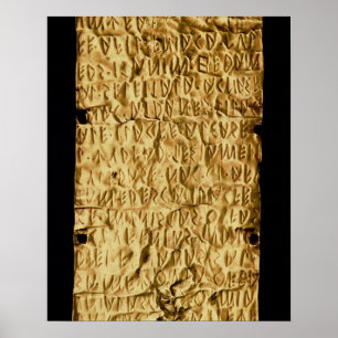 Póster Placa de oro con la inscripción "muy larga" de