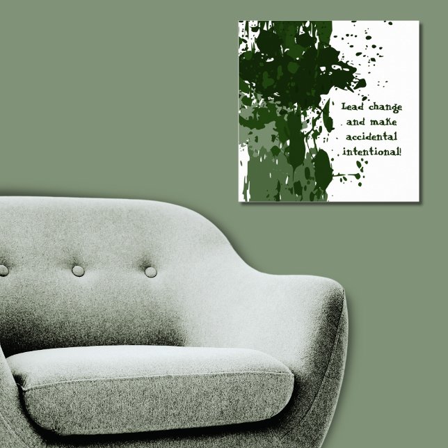 Póster Placa de pintura verde motivadora (Motivational Green Paint Splatter Poster)