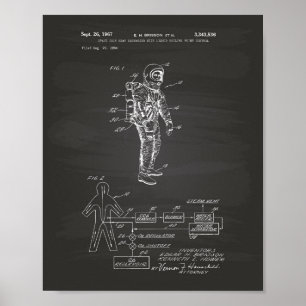 Póster Placa de protección de patentes Space Suit Heat Ex