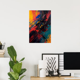 Póster Placa dinámica - W expresionista abstracto moderno