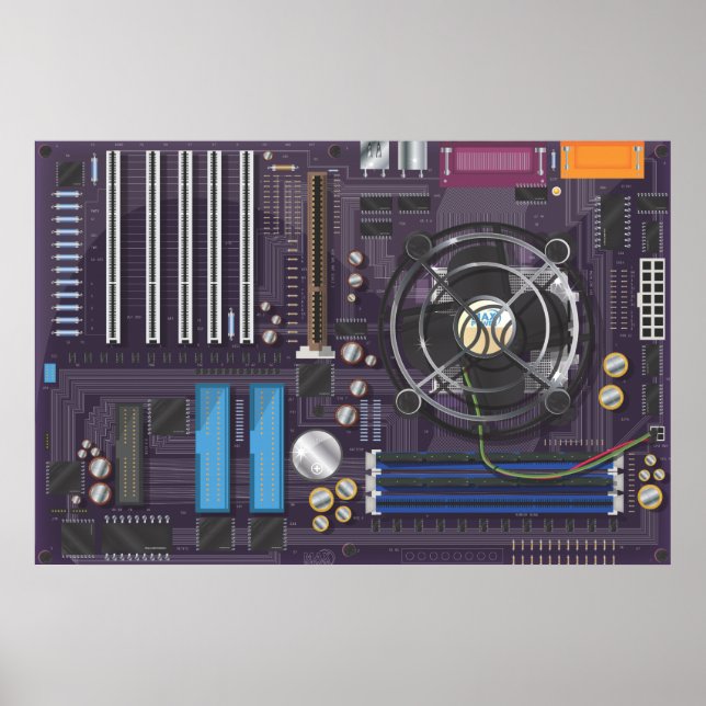 Póster Placa madre para equipos (Frente)