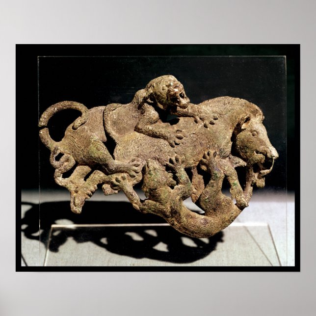Póster Placa ornamental que representa un jabalí salvaje (Frente)