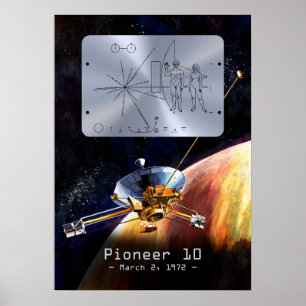 Póster Placa Pioneer 10 - Poster