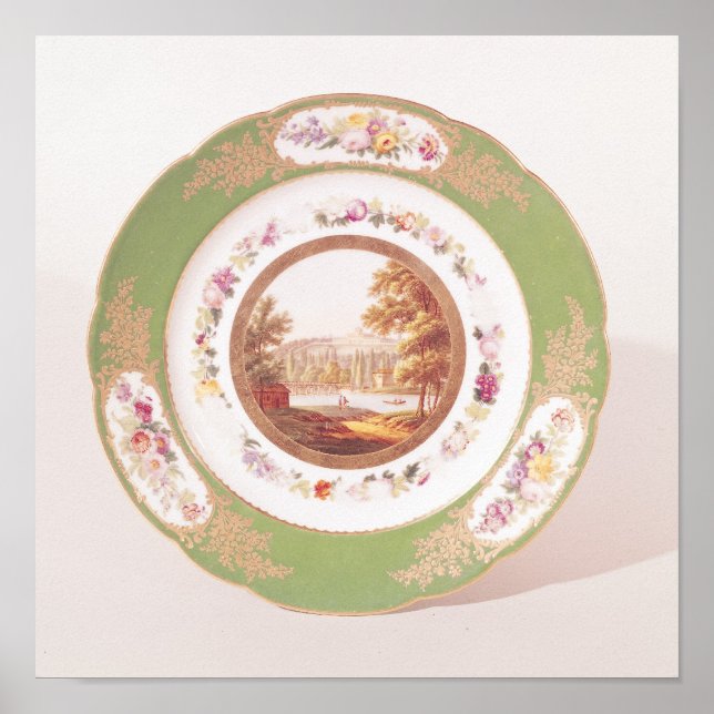 Póster Placa que representa el antiguo Pont de Sevres (Frente)