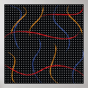 Póster Placa y puntos de pintura retro