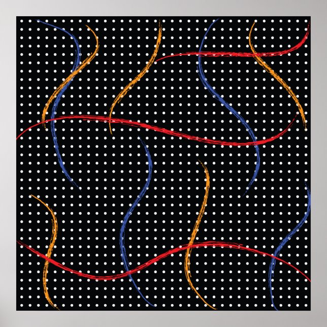 Póster Placa y puntos de pintura retro (Frente)