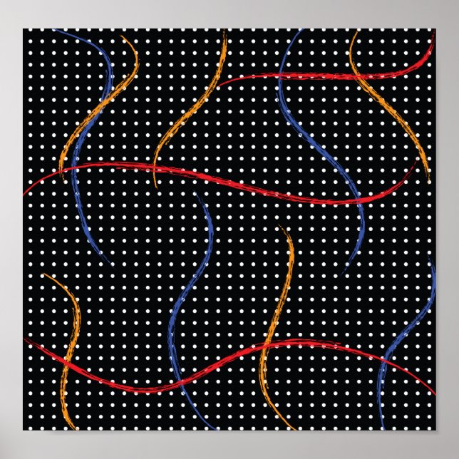 Póster Placa y puntos de pintura retro (Frente)