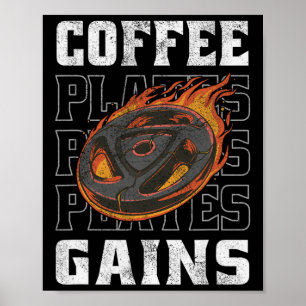 Póster Placas de café gana juego de gimnasio Equipo de el