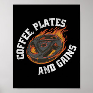 Póster Placas de café gana juego de gimnasio Equipo de el
