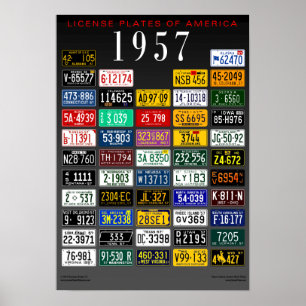 Póster Placas del poster de América - 1957