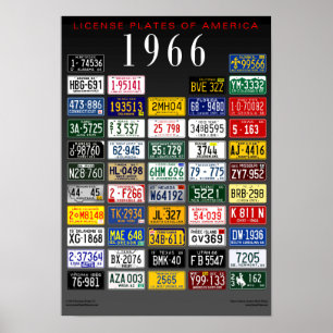 Póster Placas del poster de América - 1966