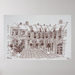 Póster Place Aux Oignons, Ciudad Vieja Lille, Francia