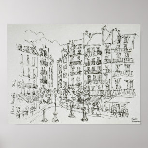 Póster Place Dauphine, Cite Island Paris, France
