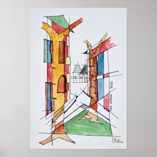 Póster Place Dauphine | Ile de la Cite, París (Frente)