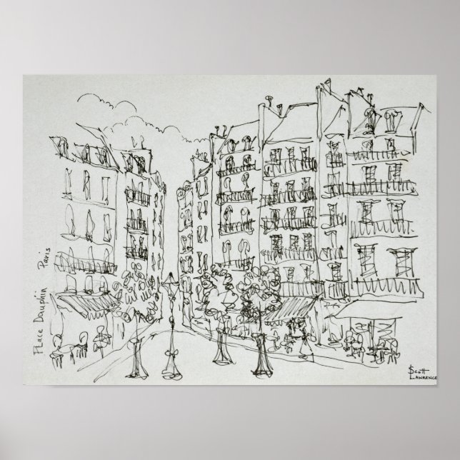 Póster Place Dauphine, Ile de la Cite | Paris, France (Frente)