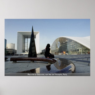 Póster Place de la Concorde, nuevo Arco de Triunfo, París