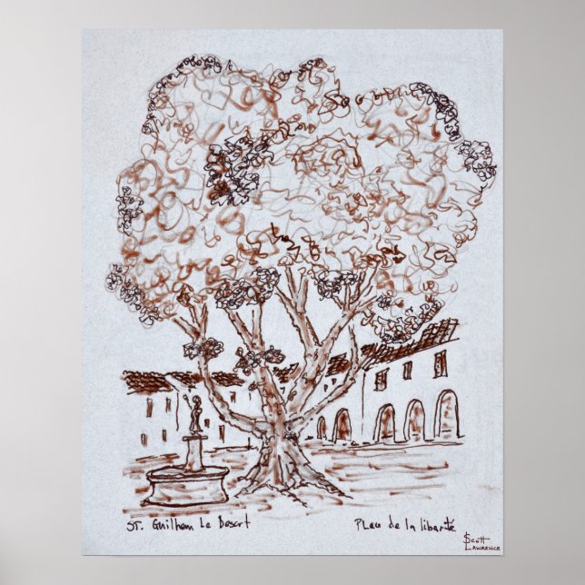 Póster Place de la Liberte, Saint-Guilhem-le-Desert (Frente)