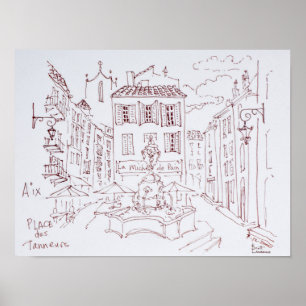 Póster Place des Tanneurs   Aix en Provence, Francia