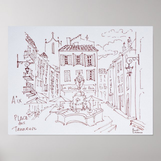 Póster Place des Tanneurs | Aix en Provence, Francia (Frente)