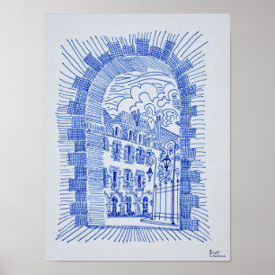 Póster Place des Vosges Marais, Paris, France