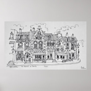 Póster Place du General de Gaulle Bailleul, France