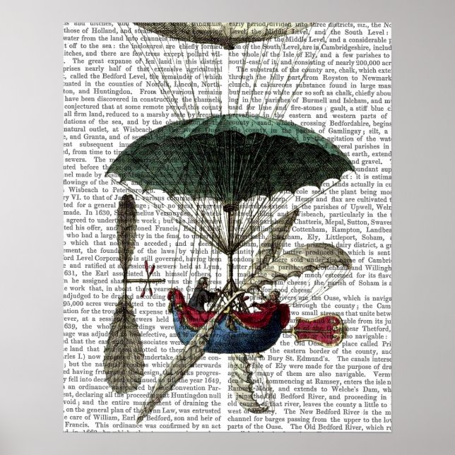 Póster Place Du Louvre Hot Air Balloon (Frente)