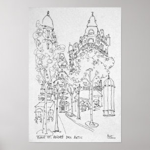 Póster Place St. Andre des Arts París, Francia