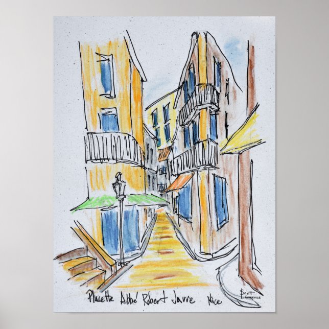 Póster Placette Abbe Robert Jarred | Niza antigua, Franci (Frente)
