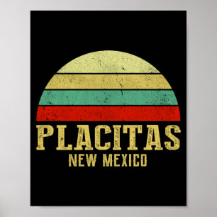 Póster Placitas Nuevo México Vintage Retro Atardecer _1