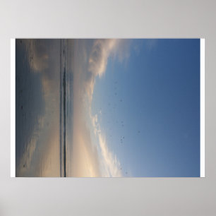 Póster plage soir d'été Bretagne