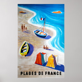 Póster Plages de France - playas de Francia