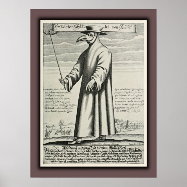 Póster Plague Médica Beak Costume Roma (Frente)
