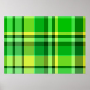 Póster Plaid Green Yellow