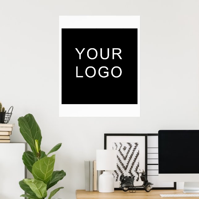 Póster Plain Customizable Business Corporate Logo Design (Oficina en casa)