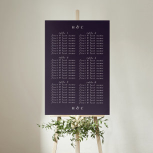 Póster Plain Modern Purple Boda