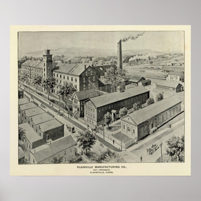 Póster Plainville Connecticut Illustration (Frente)