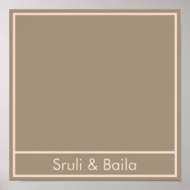 Póster Plámero floral marrón