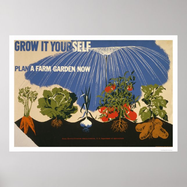 Póster Plan A Farm Garden 1941 WPA (Frente)