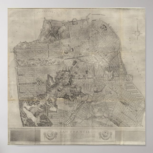 Póster Plan Atlas Map de San Francisco (Frente)
