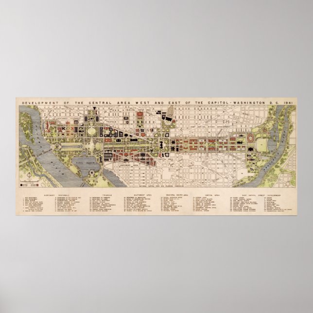 Póster Plan Comercial Washington D.C. (1941) (Frente)