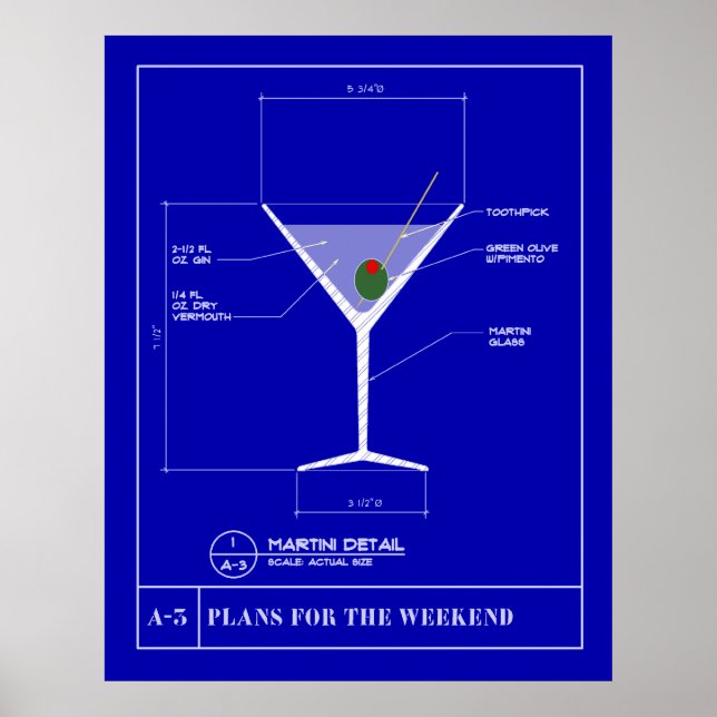 Póster Plan de acción para un Martini (Frente)