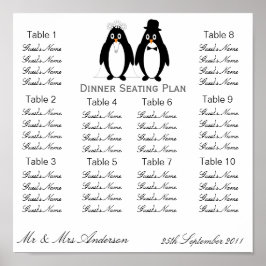 Póster Plan de asiento de los Bodas de los pingüinos