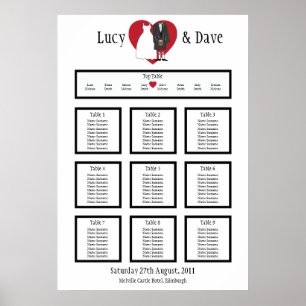 Póster Plan de asiento de mesa para Bodas de la piel de E